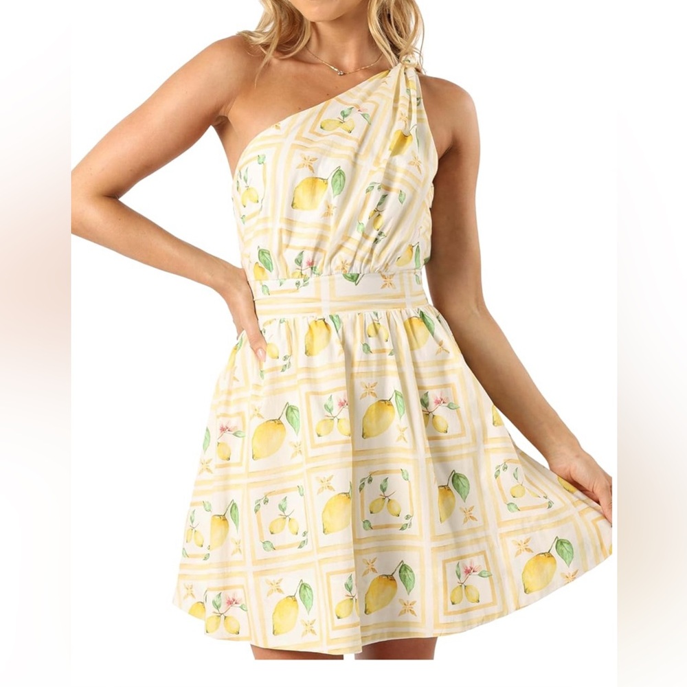 Petal & Pup Womens Cintrico One Shoulder Mini Dress🍋